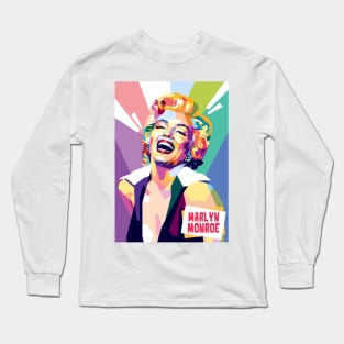 Portrait illustration of Marlyn Monroe Long Sleeve T-Shirt